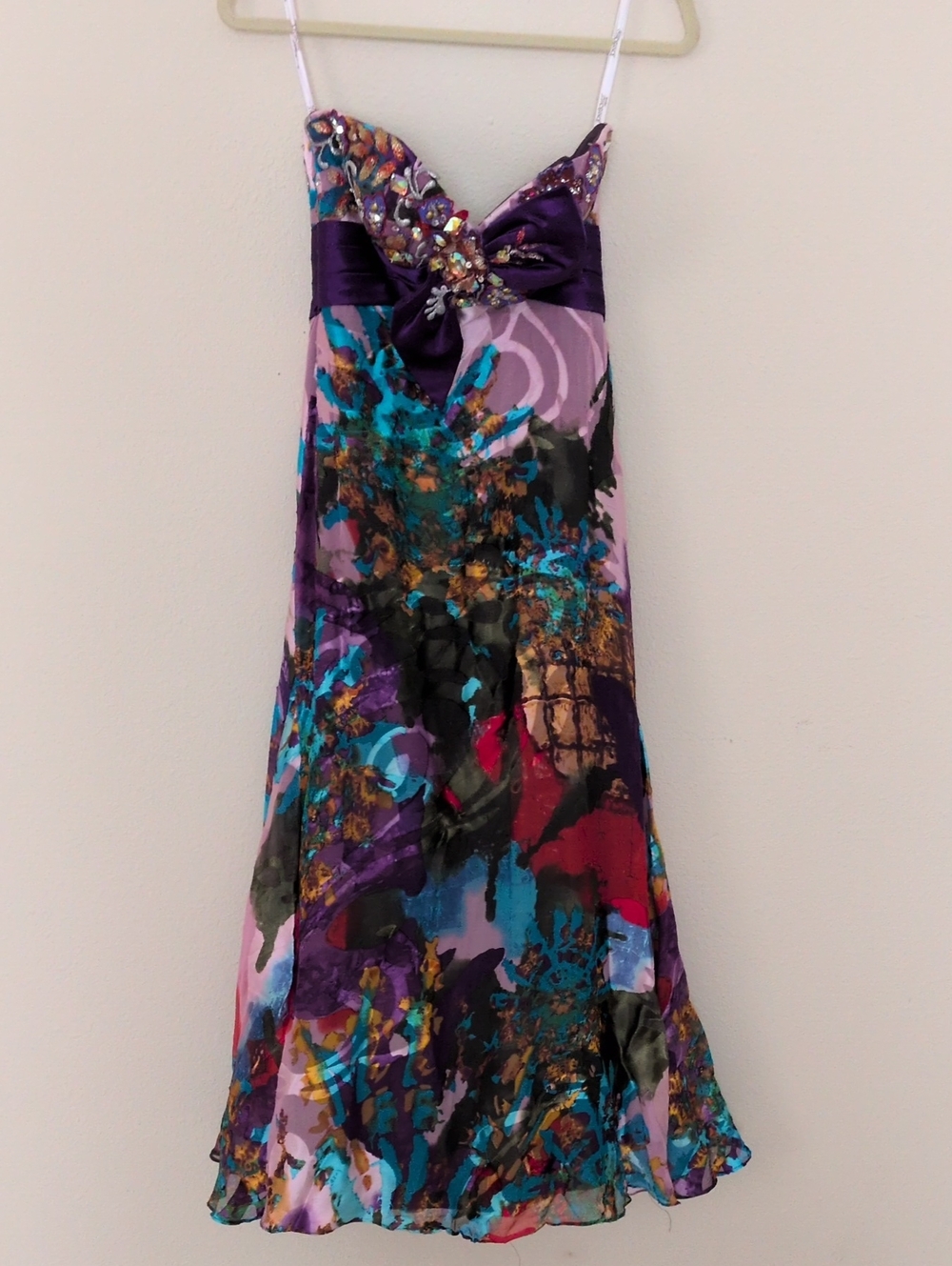 TONY BOWLS Purple Floral Dress Size 2